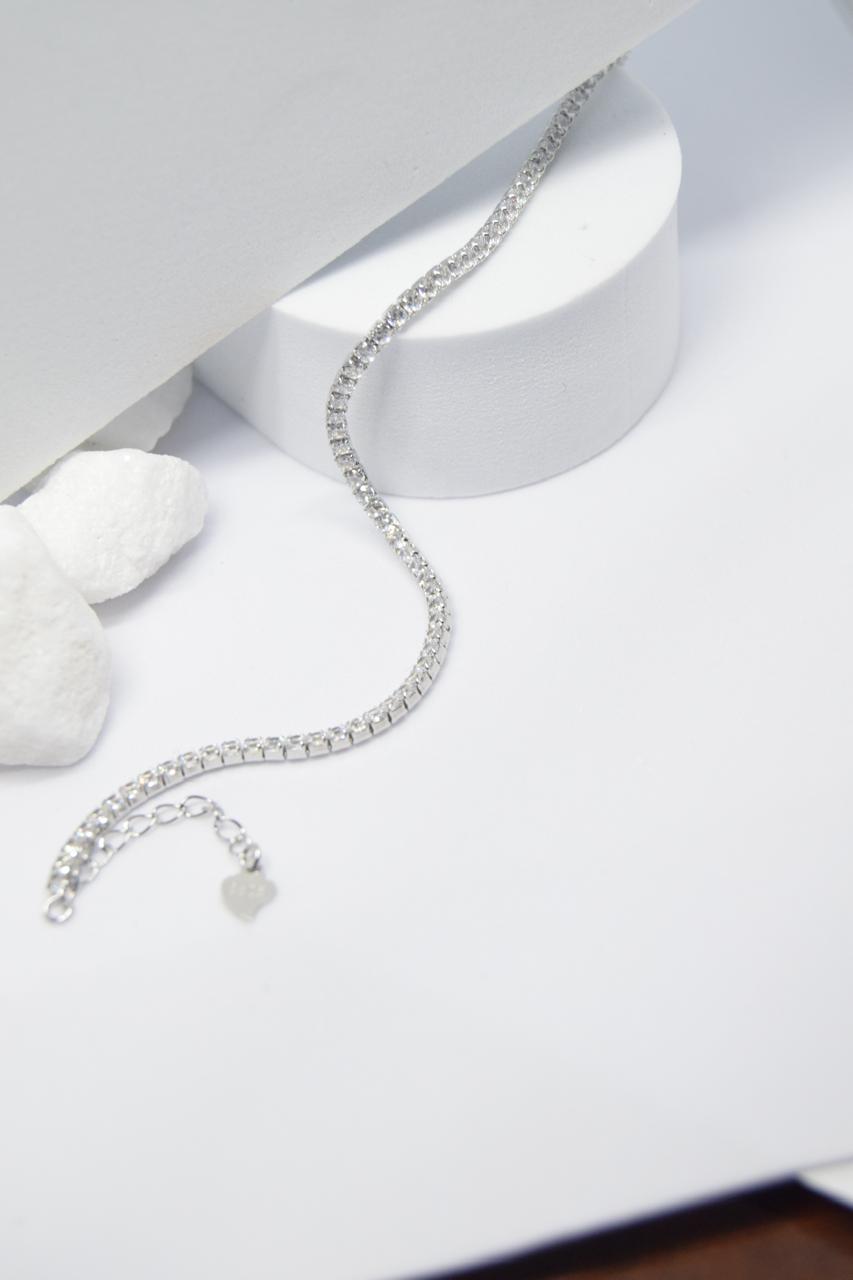Silver 19cm Cubic Zirconia Tennis Bracelet