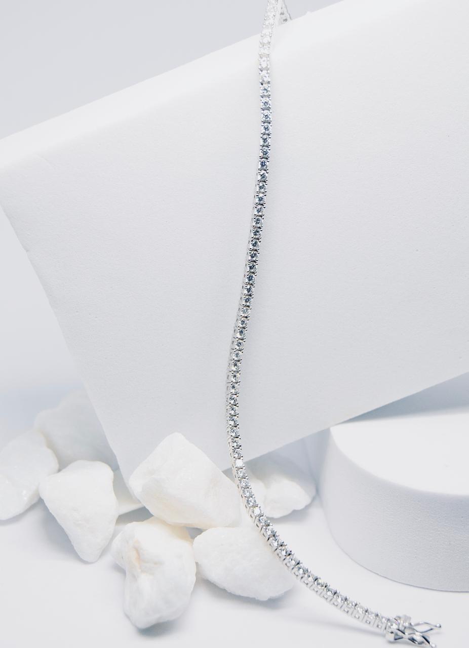 Silver 19cm Cubic Zirconia Tennis Bracelet