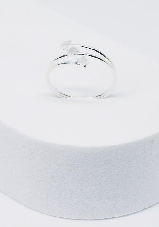 Silver Ladies Adjustable Star Ring