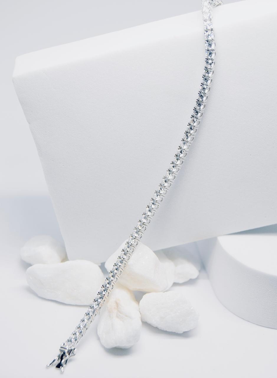 Silver 19cm Cubic Zirconia Tennis Bracelet