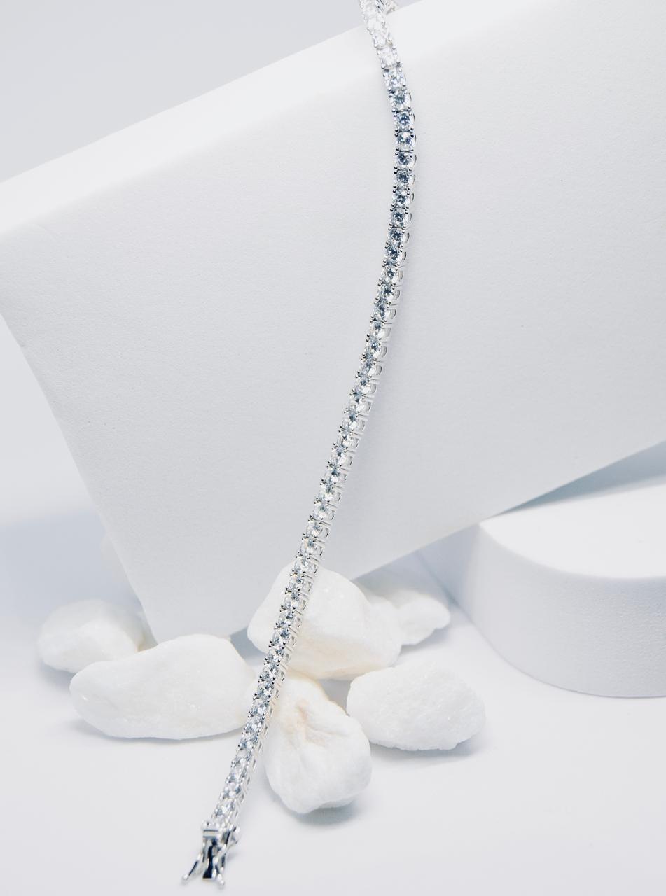 Silver 19cm Cubic Zirconia Tennis Bracelet