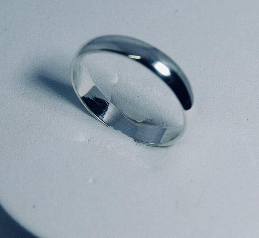 Silver 3mm Half Round Wedding Band