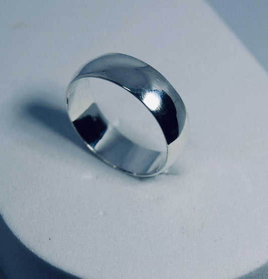 Silver 6mm Half Round Wedding Band